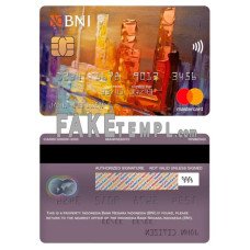 Indonesia bank Negara Indonesia (BNI) bank fake mastercard photoshop template PSD