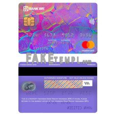 Indonesia bank Rakyat Indonesia (BRI) bank fake mastercard photoshop template PSD