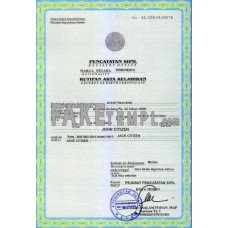 Indonesia fake birth certificate photoshop template PSD 