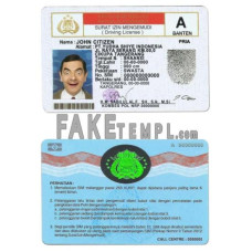 Indonesia fake driving license photoshop template PSD