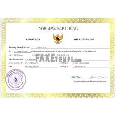 Indonesia fake marriage certificate Word and PDF template