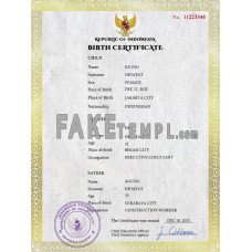 Indonesia fake vital record birth certificate photoshop template PSD