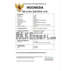 Indonesia vital record fake death certificate Word and PDF template