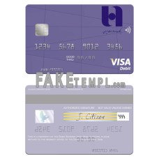 Iran Bank Saderat bank fake visa card photoshop template PSD