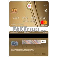 Iran Melli bank fake mastercard gold photoshop template PSD