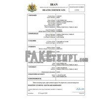 Iran fake death certificate Word and PDF template