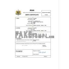 Iran vital record fake birth certificate Word and PDF template