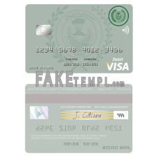 Iraq Rafidain bank fake visa debit card photoshop template PSD