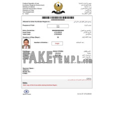 Iraq fake electronic visa photoshop template PSD