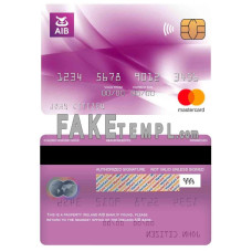 Ireland AIB bank fake mastercard photoshop template PSD