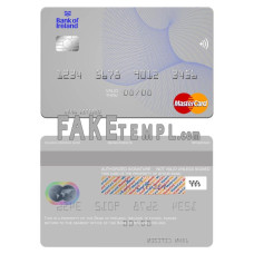 Ireland Bank of Ireland fake mastercard photoshop template PSD