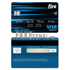 Ireland Fire Financial Services Limited the Observatory bank fake visa signature card photoshop template PSD