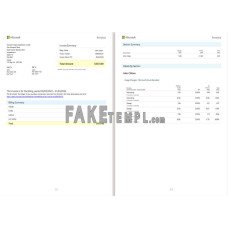 Ireland Microsoft Ireland Operations Limited fake Invoice Word and PDF template, 2 pages