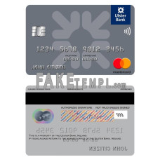 Ireland Ulster Bank Ireland fake mastercard photoshop template PSD