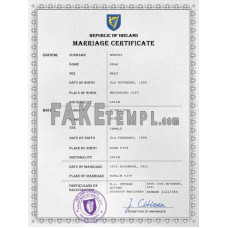 Ireland fake marriage certificate photoshop template PSD 