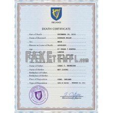 Ireland fake vital record death photoshop certificate PSD