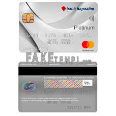 Israel Bank Hapoalim mastercard platinum photoshop template in PSD