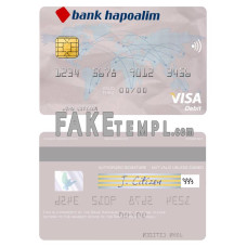 Israel Bank Hapoalim fake visa card photoshop template PSD