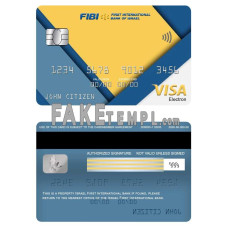 Israel First International bank fake visa electron card photoshop template PSD