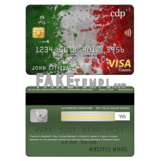 Italy Cassa Depositi e Prestiti bank fake visa classic card photoshop template PSD