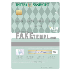 Italy Intesa Sanpaolo fake visa card photoshop template PSD