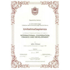 Italy Sapienza University of Rome master fake diploma photoshop template PSD