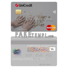 Italy UniCredit Bank fake mastercard photoshop template PSD