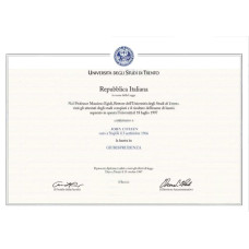 Italy Università degli Studi di Trento fake diploma template PSD - fully editable Photoshop template