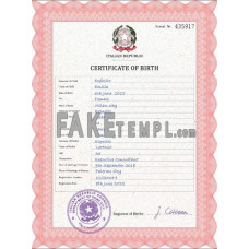 Italy fake birth certificate photoshop template PSD 