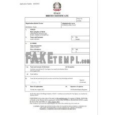 Italy fake birth certificate Word and PDF template