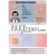 Italy fake residence permit card (soggiorno) photoshop template PSD