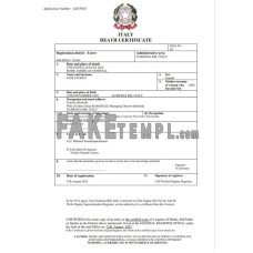 Italy vital record fake death certificate Word and PDF template