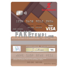 Jamaica Scotiabank fake visa card photoshop template PSD