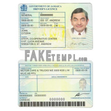 Jamaica fake driving license photoshop template PSD