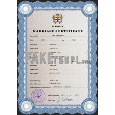 Jamaica fake marriage certificate photoshop template PSD 