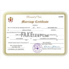 Jamaica fake marriage certificate Word and PDF template