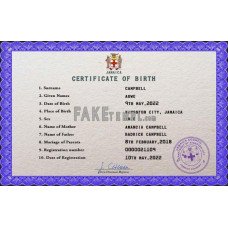 Jamaica fake vital record birth certificate photoshop template PSD 