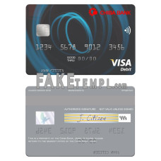 Japan Chiba Bank fake visa card photoshop template PSD