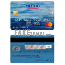 Japan Mizuho bank fake mastercard photoshop template PSD