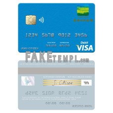 Japan Norinchukin Bank fake visa card photoshop template PSD