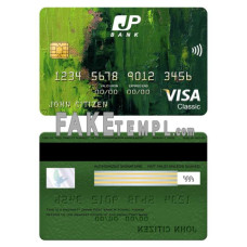 Japan Post bank fake visa classic card photoshop template PSD