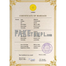 Japan fake marriage certificate photoshop template PSD 