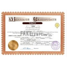 Japan fake marriage certificate Word and PDF template