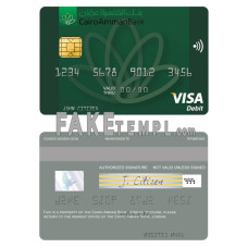 Jordan Cairo Amman Bank fake visa card photoshop template PSD