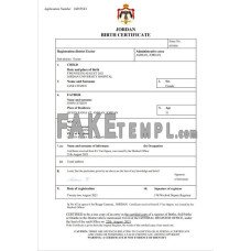 Jordan fake birth certificate Word and PDF template