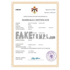 Jordan fake marriage certificate Word and PDF template