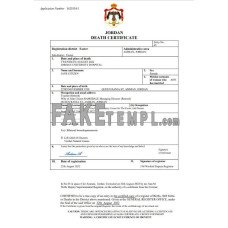 Jordan vital record fake death certificate Word and PDF template