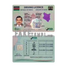 Kenya fake driving license photoshop template PSD