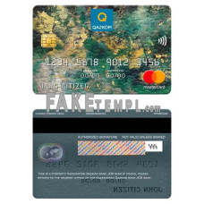 Kazakhstan Qazkom bank fake mastercard photoshop template PSD