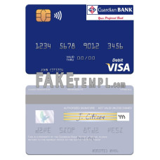 Kenya Guardian Bank fake visa card photoshop template PSD